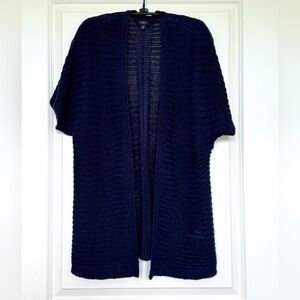 Talbots Open front 100% Linen Cardigan Sweater - Navy Blue - Small